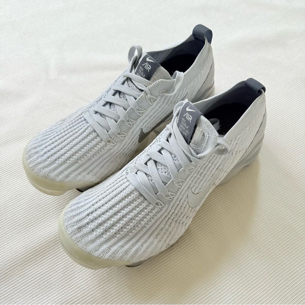 Nike Air VaporMax Flyknit 3 White Reflect Silver Women's AJ6910-101 Shoe 8